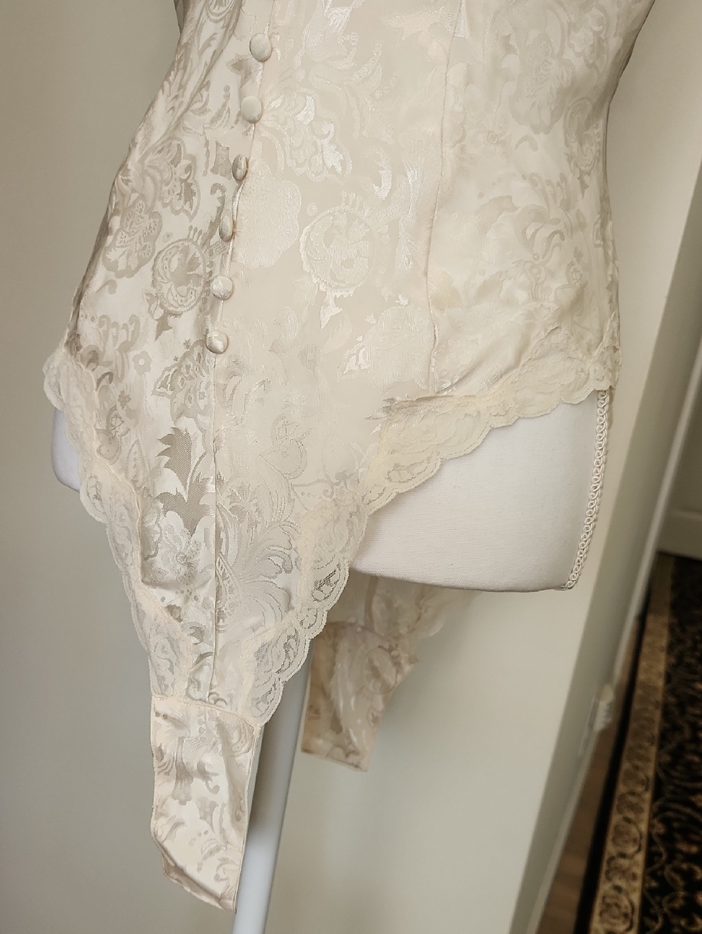 Victoria's Secret 80s Gold Label Champagne Teddy Bodysuit Bridal Vintage Size M - Picture 8 of 16